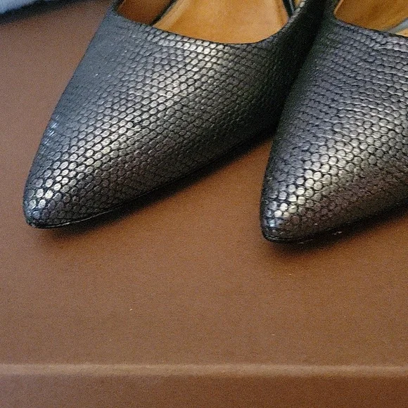 Coach Lizard Embossed pumps - metallic pewter, sz 10 - Picture 5 of 7